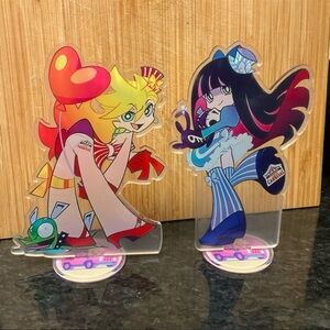 Bundle lot set of of 2 Panty & Stocking anime acrylic figure standee